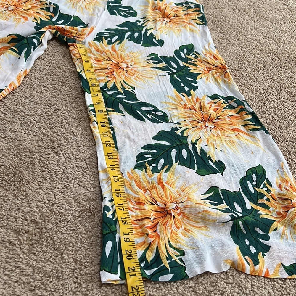 ZARA size M white multi jumpsuit flow culotte - Picture 10 of 13